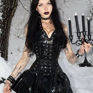 Black Gothic Mini Dress